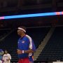 Hi-Rise, preparing to introduce the rest of the Globetrotters